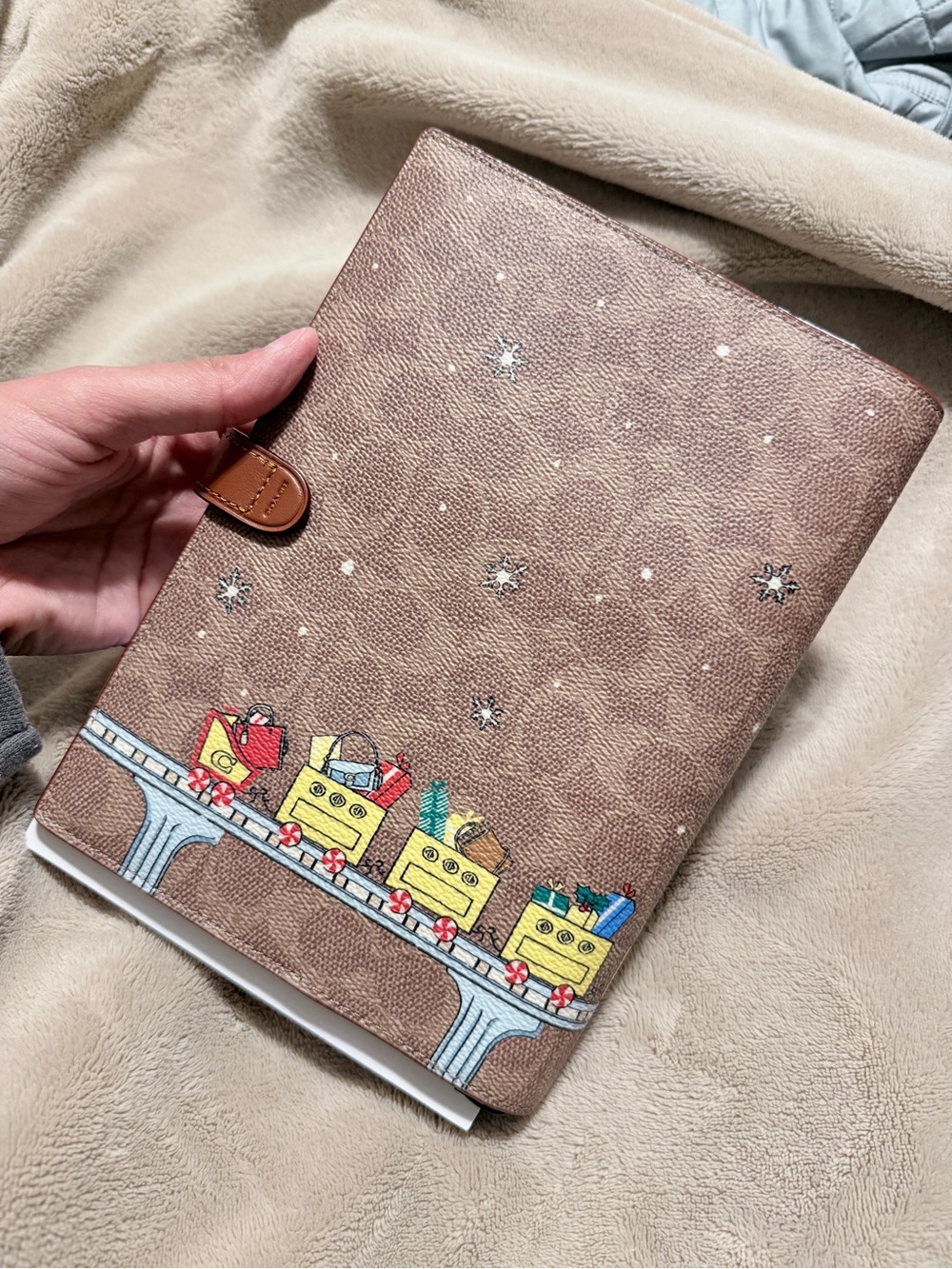 Coach Notebook In Signature Canvas With Holiday Train - Picture 2 of 6